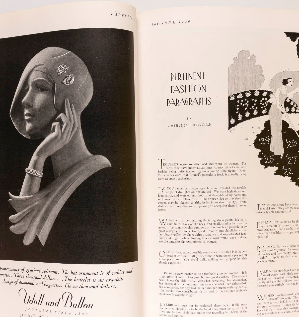 Erte ART DECO Harford Powel HARPER'S BAZAAR magazine US June 1929 Vuitton POIRET