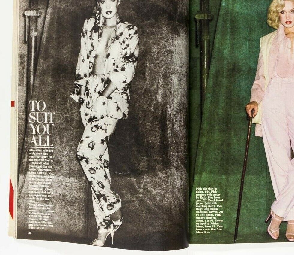 Linda Kerridge CARRIE FISHER Patricia Roberts OLIVER TOBIAS vtg YSL 19 Magazine