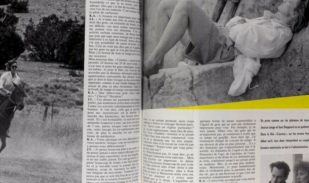 Isabelle Adjani CHRISTOPHER LAMBERT Jessica Lange VOGUE SPORT magazine DENIM vtg