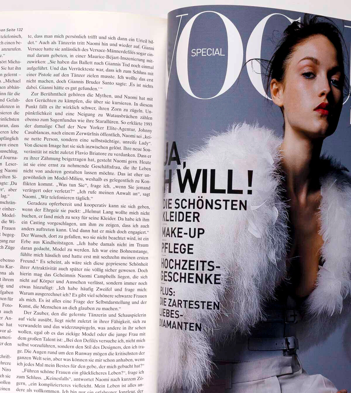 NAOMI CAMPBELL STORY interview MARIA GRAZIA CUCINOTTA vtg VOGUE GERMAN 2001 June