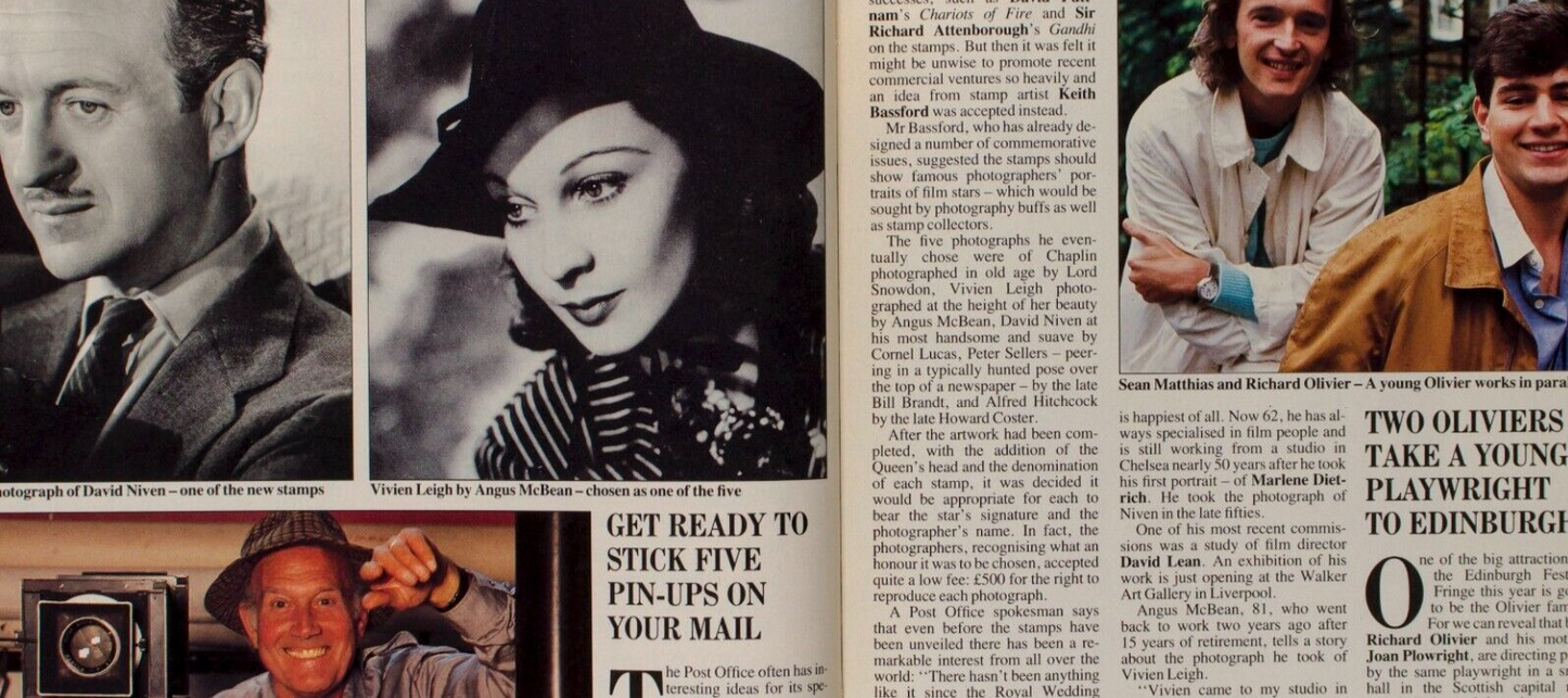 David Hockney PUTTNAM Vivien Leigh TELEGRAPH MAGAZINE August 1985 Cornel Lucas