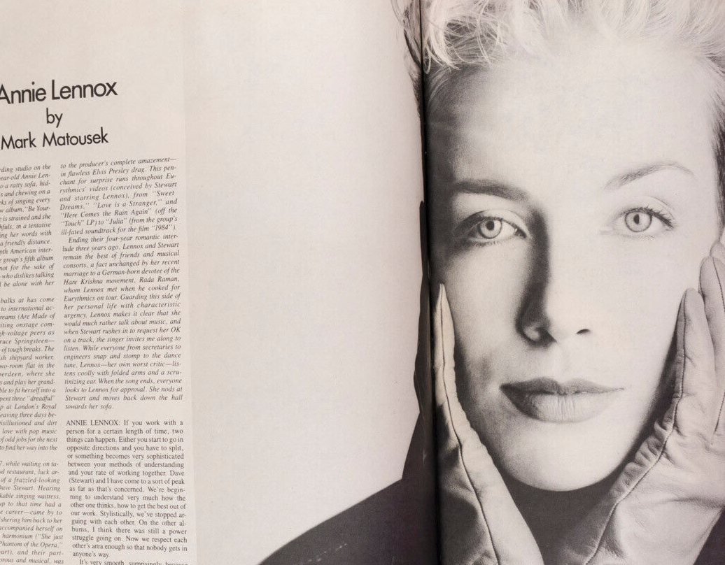 Eurythmics PETER GARRETT Leigh Bowery MICHAEL CLARK Trojan INTERVIEW MAGAZINE US