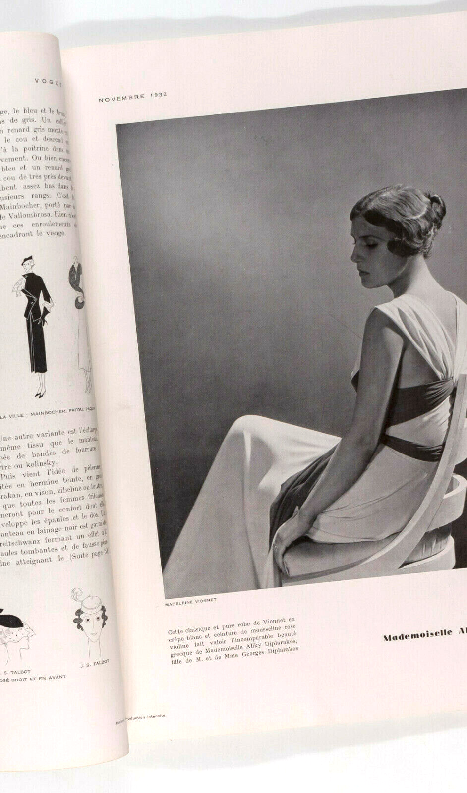 Pierre Mourgue SCHIAPARELLI Montherlant PARIS VOGUE Nov 1932 Hoyningen-Huene RBW