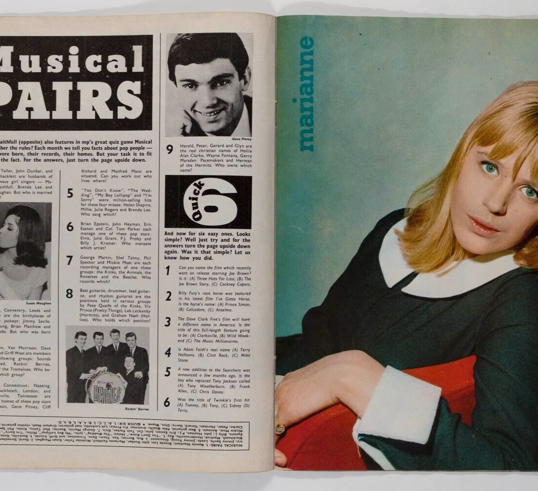 Rolling Stones DIANA ROSS Beatles MARIANNE FAITHFULL Pretty Things MUSIC PARADE