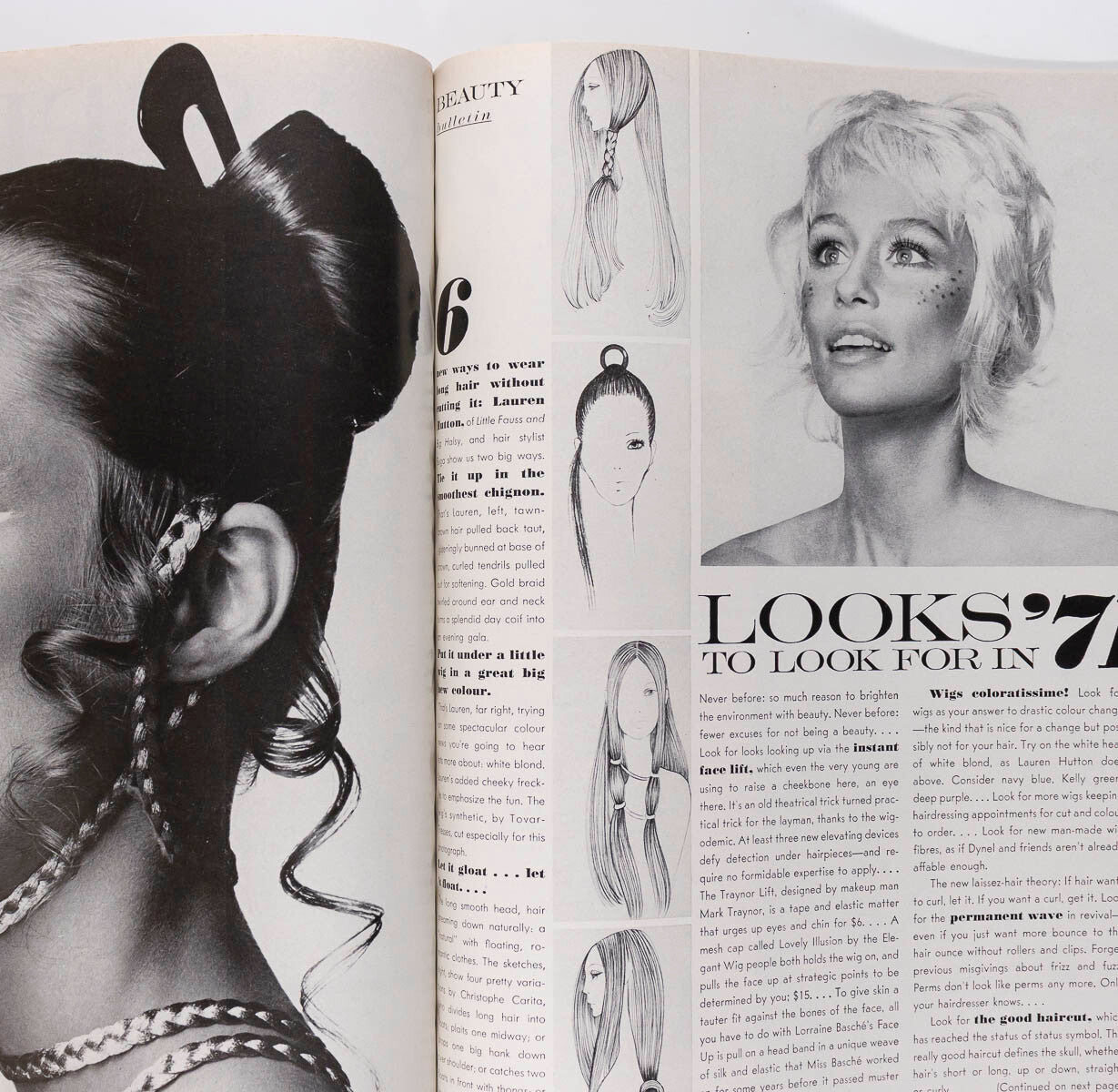 LAUREN HUTTON Richard Burton LACOSTE Paul Morrissey HAIR Vogue US 1 January 1971