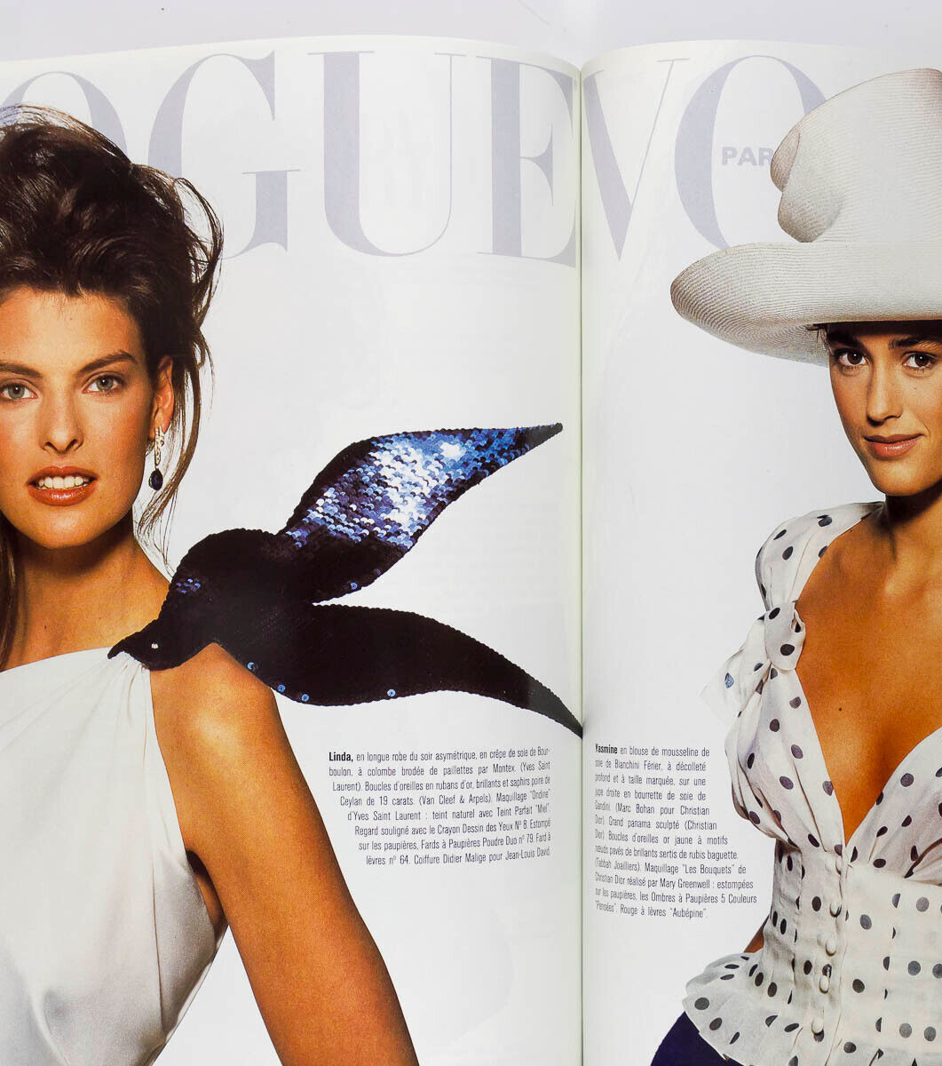 LINDA EVANGELISTA Yasmin Le Bon CHRISTY TURLINGTON Paris Vogue April 1988 Bijoux