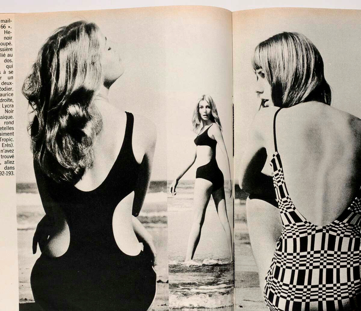 Swimwear MICHELE MERCIER Morocco SYLVIE VARTAN Anouk Aimee  FRENCH ELLE magazine