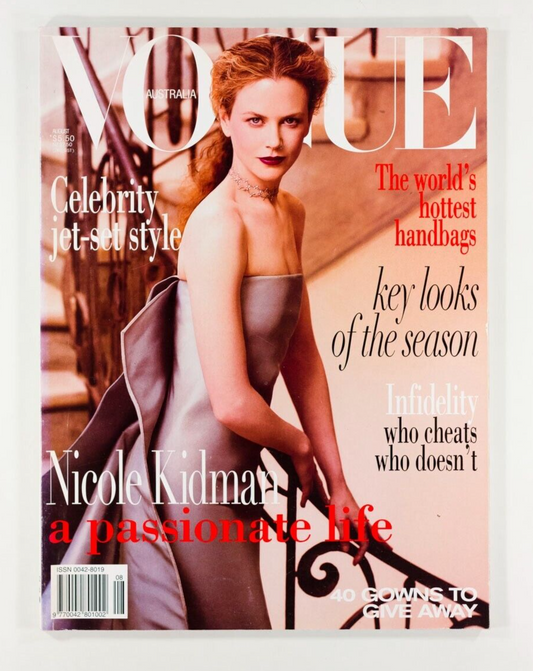 Nicole Kidman HANDBAGS Season looks AUSTRALIAN Vogue magazine Australia 1999 Aug