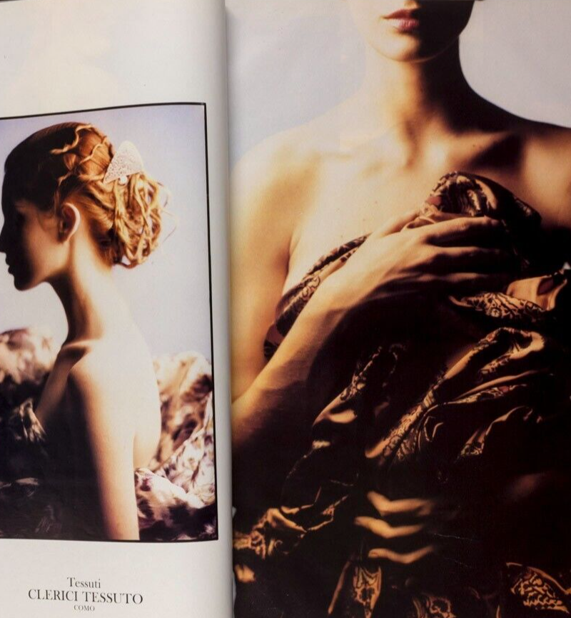 MATS GUSTAFSON silk paisley chiffon taffeta brocade VOGUE ITALIA fabric supp VTG