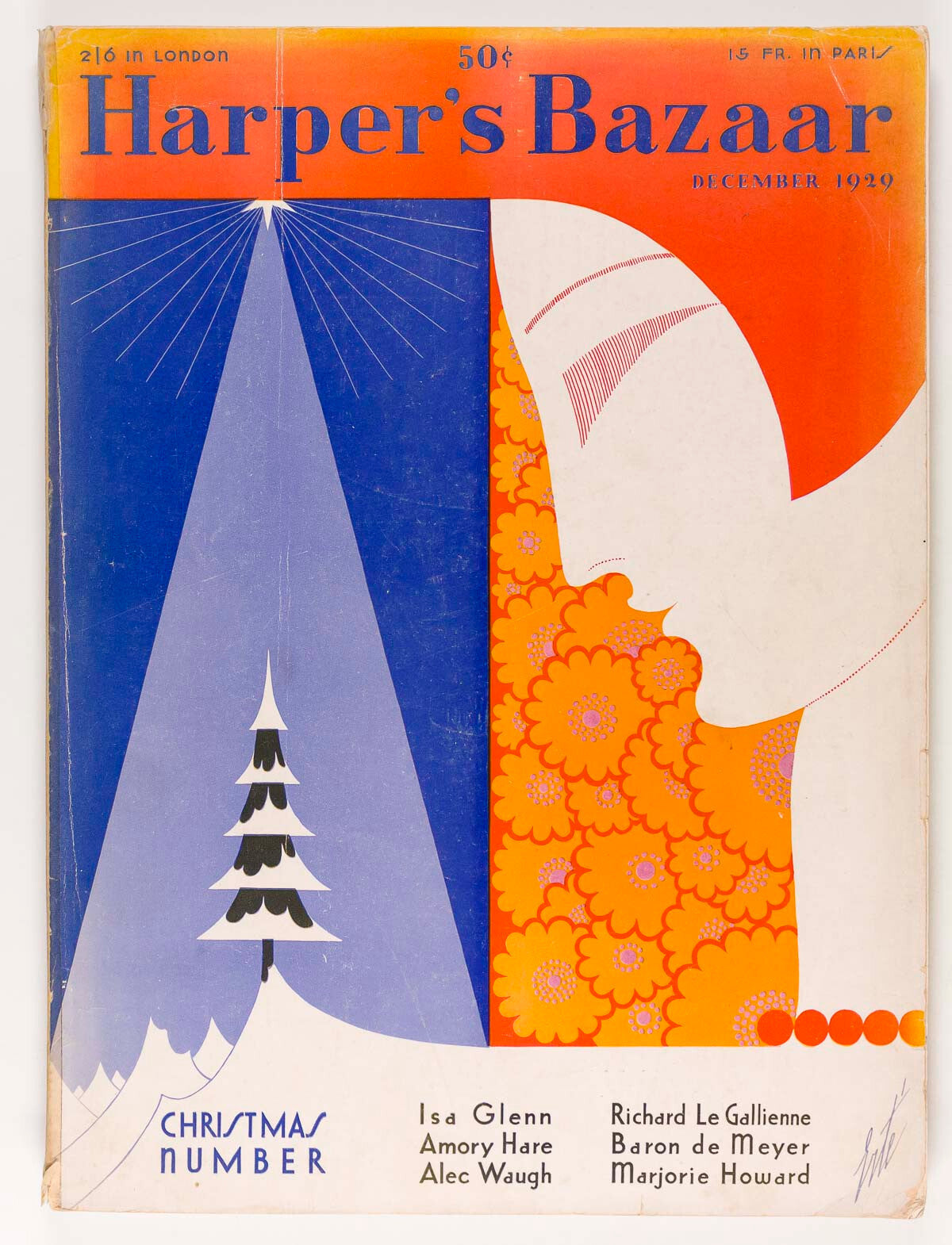 Erte BARON DE MAYER Lanvin HARPERS BAZAAR December 1929 Marmon ALEC WAUGH Worth