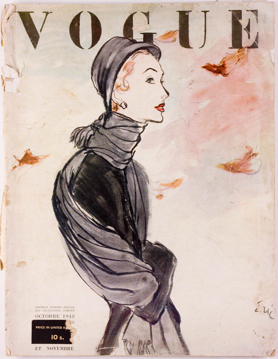 Carl Erickson PARIS VOGUE magazine October 1948 FRENCH Eric WINTER COLLECTIONS
