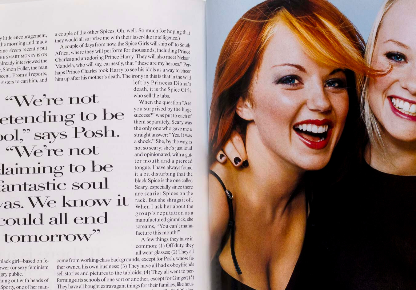 Spice Girls PATSY KENSIT Vogue magazine January 1998 Stella Tennant KAREN ELSON