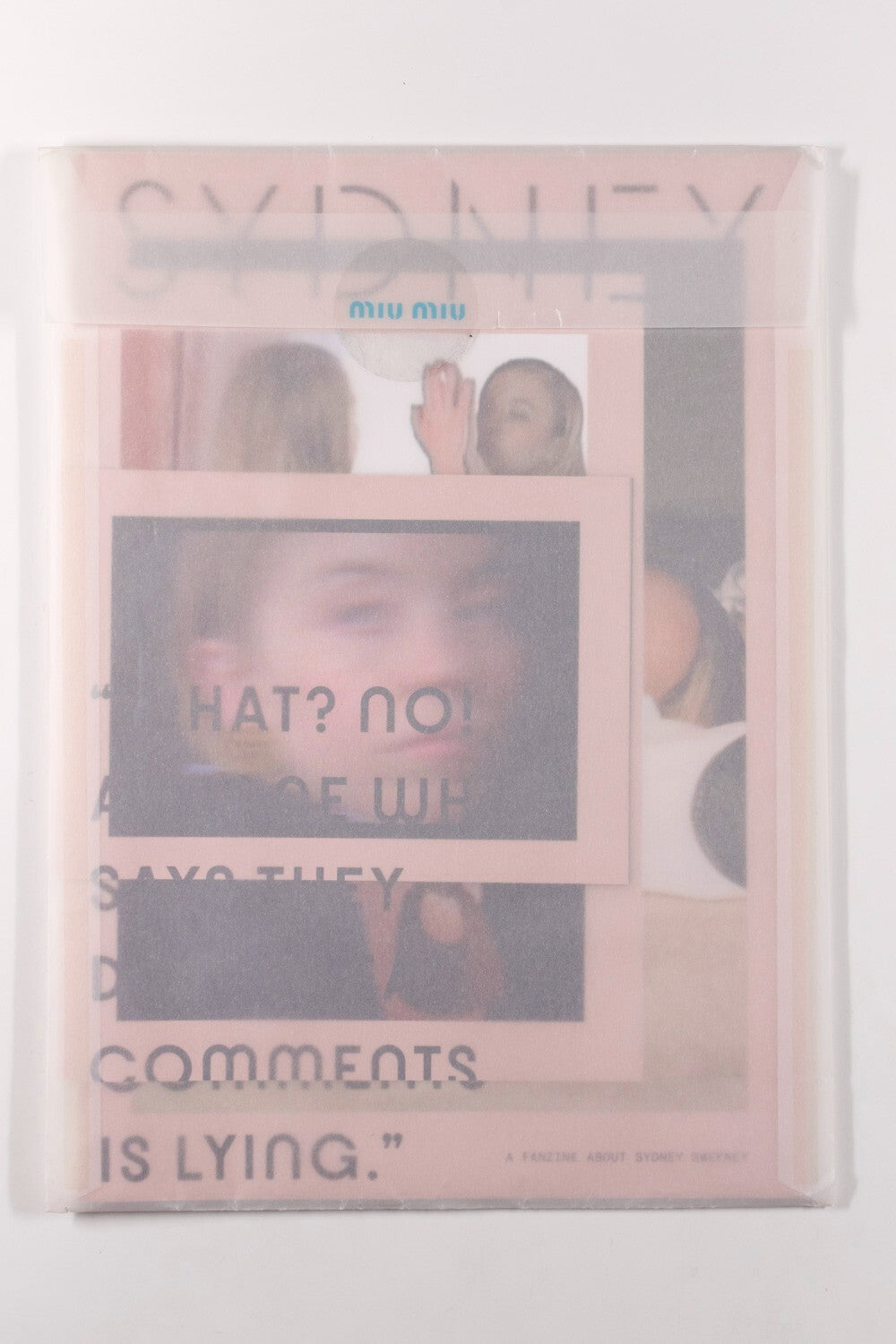 Sydney Sweeney TYRONE LEBON Lotta Volkova MIU MIU catalog LOOKBOOK zine AW 2022