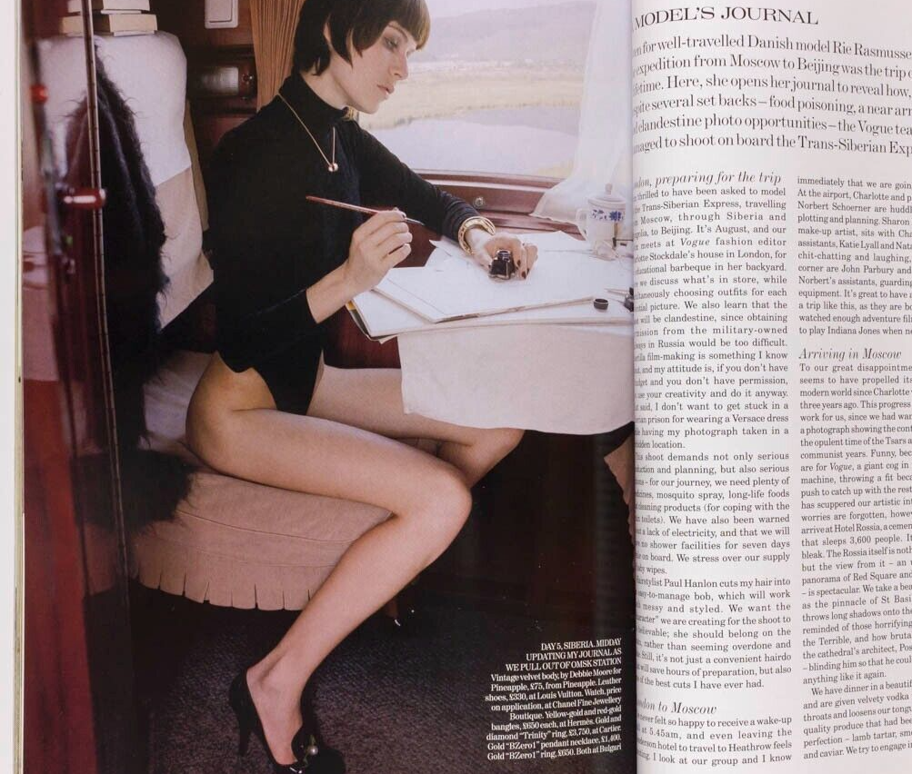 Daria Werbowy RIE RASMUSSEN Norman Parkinson VOGUE January 2005 Jan Ward TESTINO
