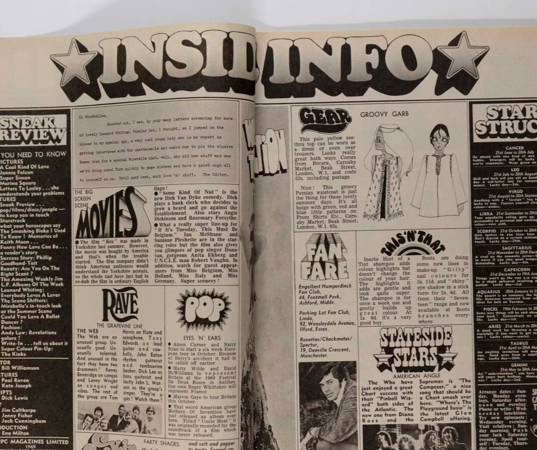 Andy Fairweather Low LEONARD WHITING Keith Moon MIRABELLE magazine July 1969 Who