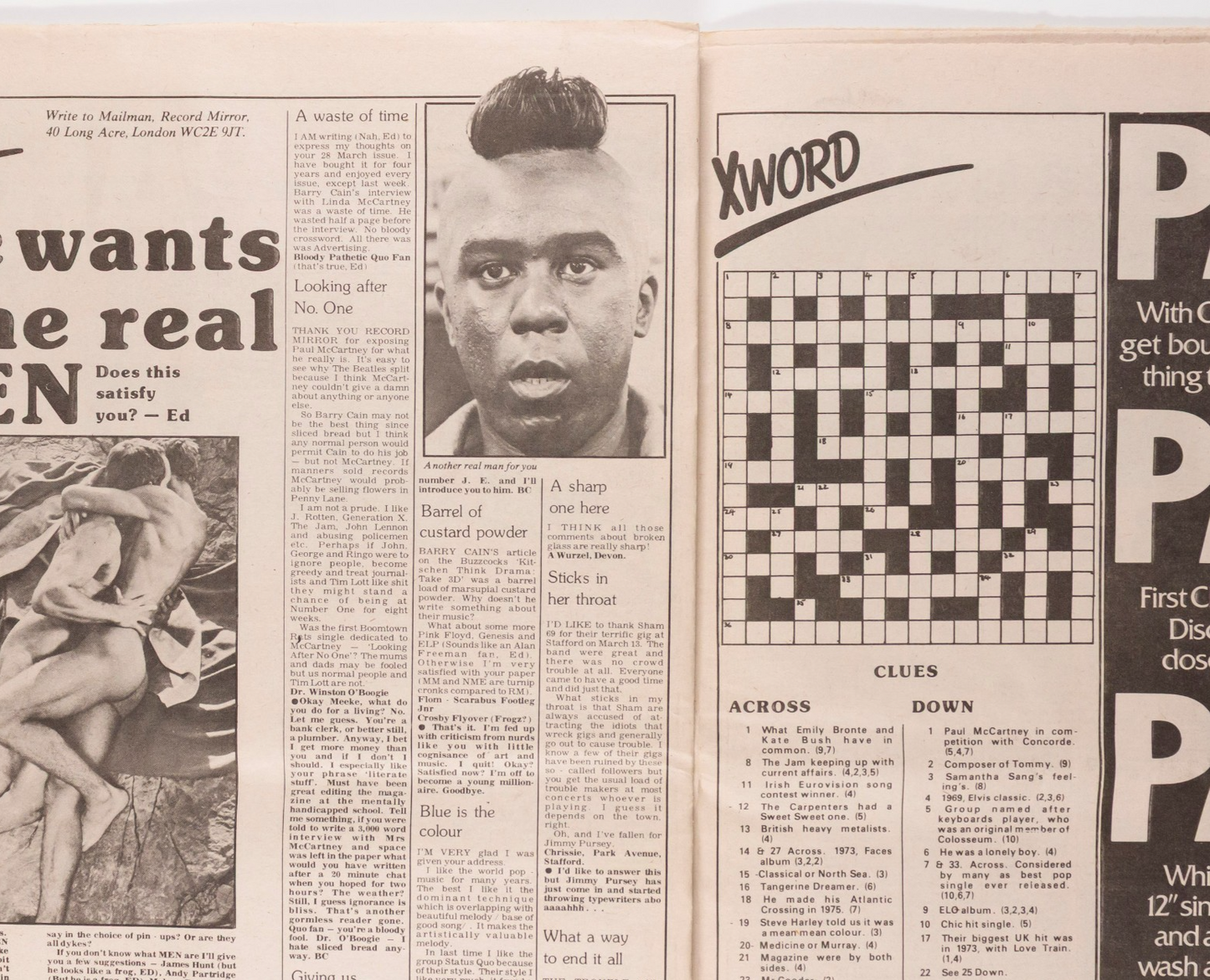 Sid Vicious NANCY SPUNGEN Sex Pistols RECORD MIRROR 8 April 1978 Phil Collins UK