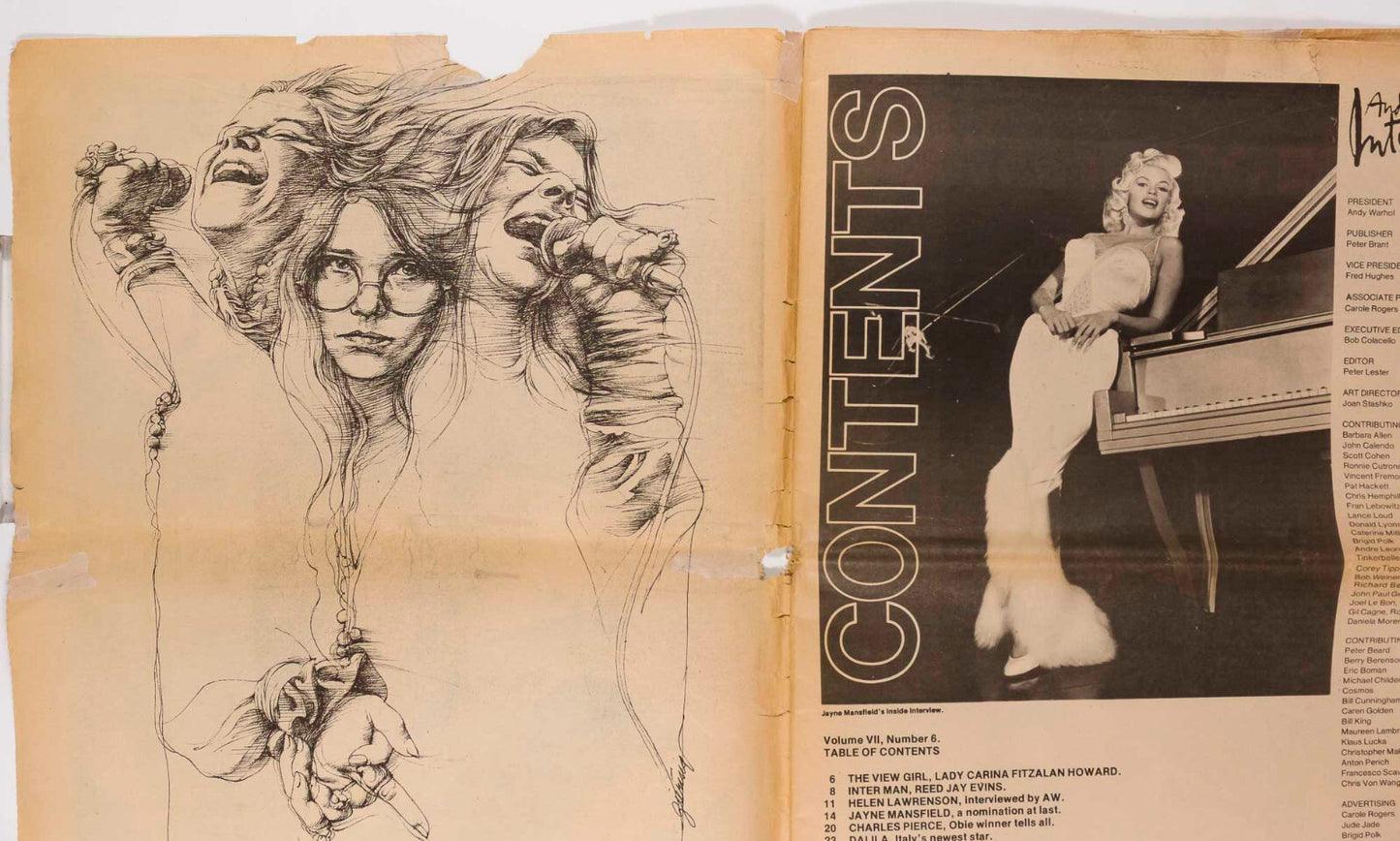 Jayne Mansfield ANTONIO LOPEZ Lagerfeld LEBOWITZ Interview magazine June 1975 US