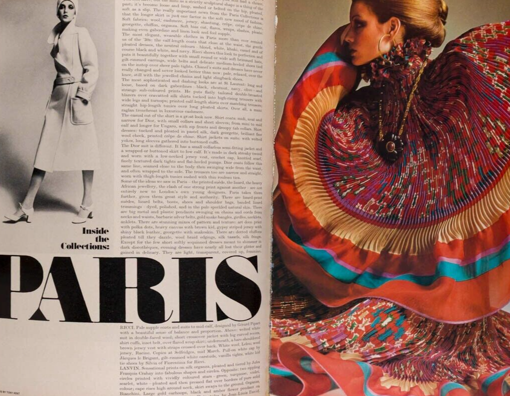 Designers at home RICHARD NEVILLE Caroline Munro HARPERS March 1970 Jules Crahay