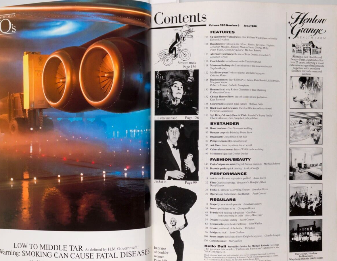Thierry Mugler OZ MAGAZINE Ruth Rendell TATLER June 1988 David Hockney PICASSO
