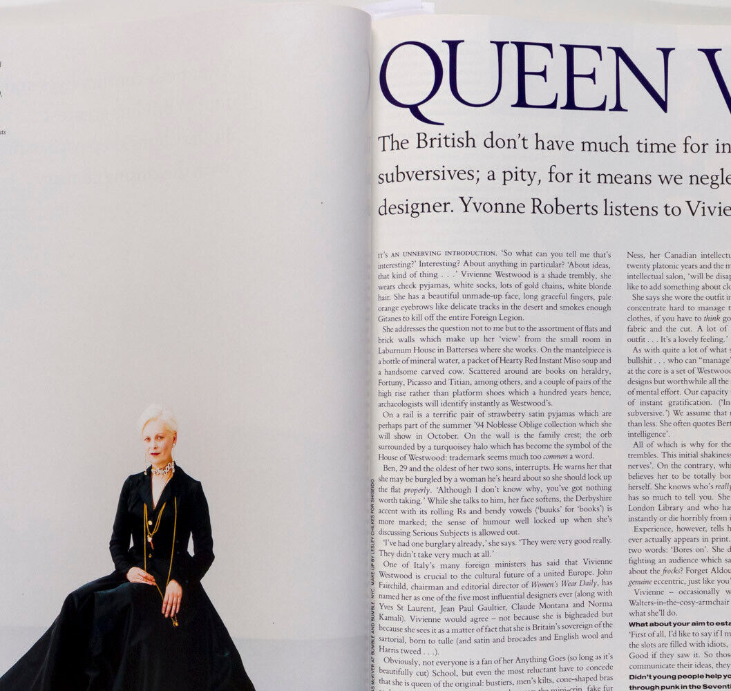 Kate Moss VIVIENNE WESTWOOD Darcey Bussell JEAN MUIR Harpers & Queen magazine UK