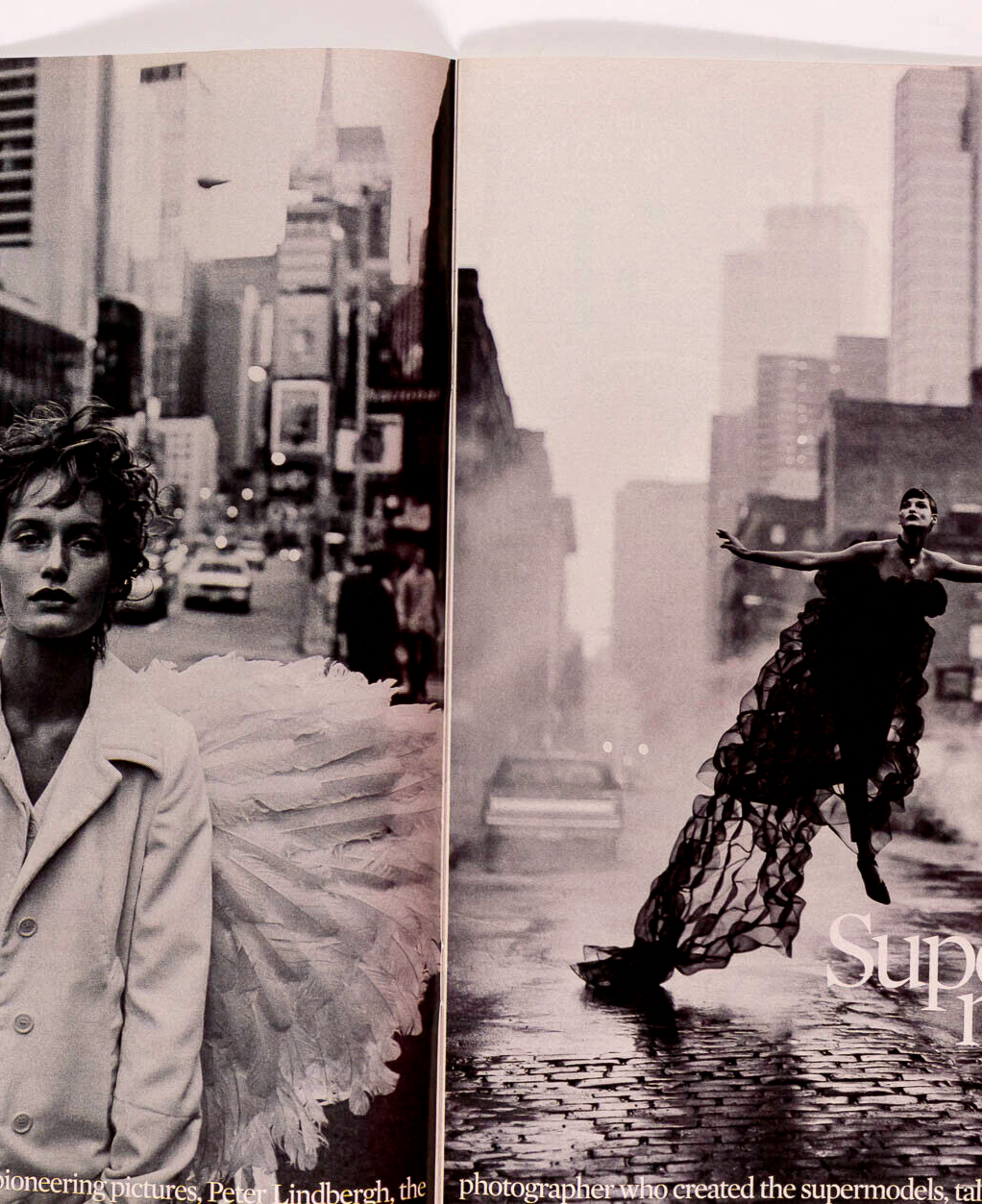 TURLINGTON Naomi PETER LINDBERGH Jan 1990 Vogue Supermodels ~ OBSERVER MAGAZINE