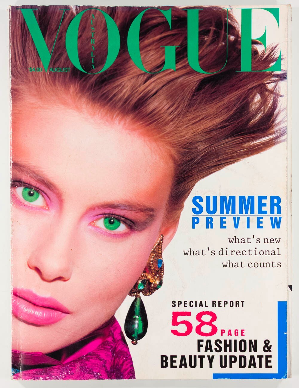 Bente Michel JILL GOODACRE Martine Sitbon VOGUE Australia 1986 August GIGLI vtg