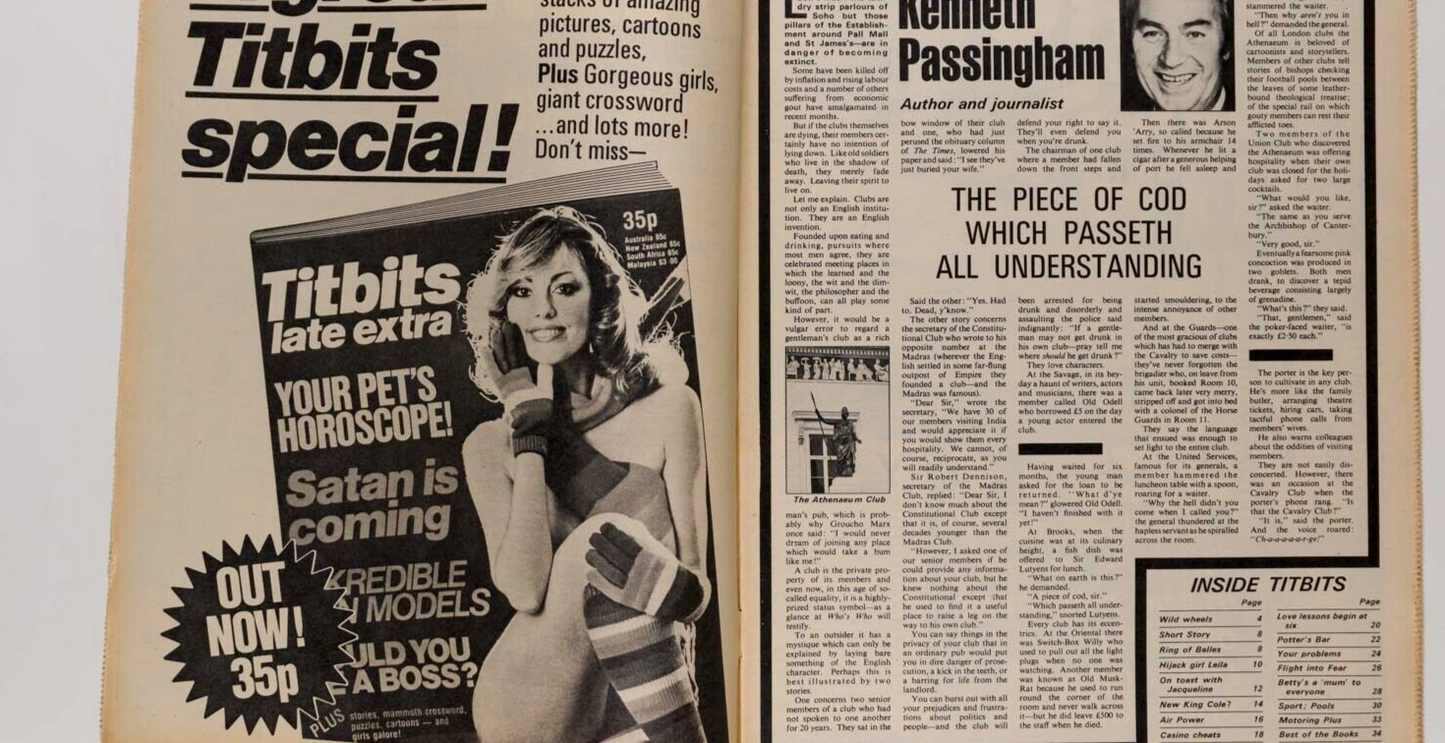 JACQUELINE BISSET Leila Khaled LINA MAGNANI Kenneth Passingham TITBITS magazine