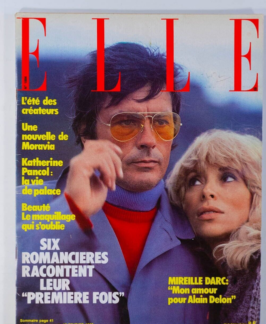 ALAIN DELON Mireille Darc SERGE GAINSBOURG Johnny Hallyday MORAVIA ~ FRENCH ELLE