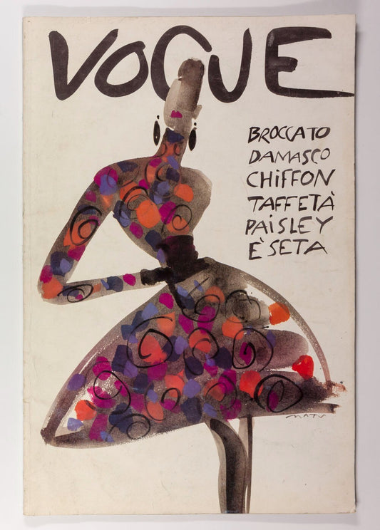 MATS GUSTAFSON silk paisley chiffon taffeta brocade VOGUE ITALIA fabric supp VTG