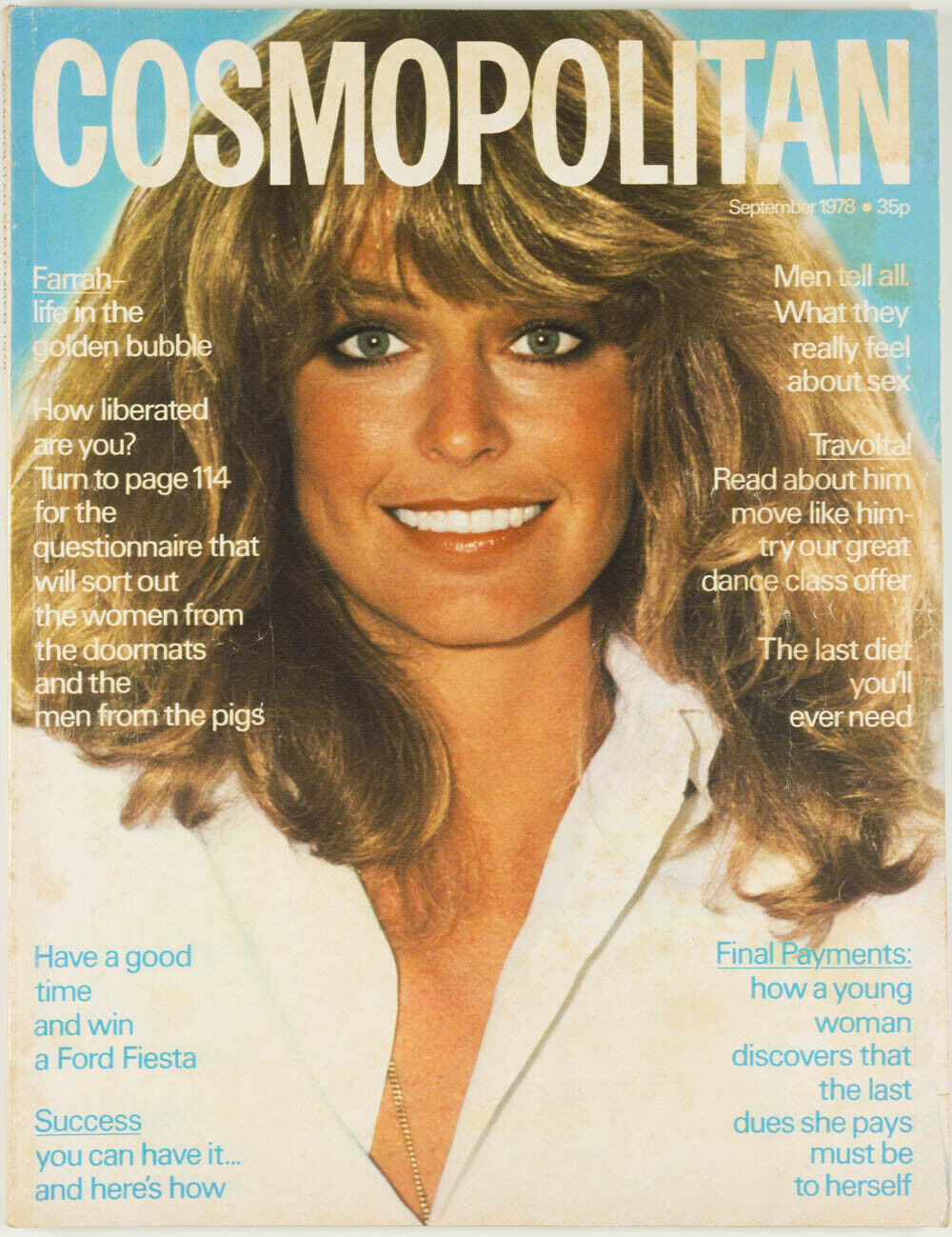 FARRAH FAWCETT Diane Keaton TERENCE STAMP Jane Fonda TOSCANI Cosmopolitan 1978