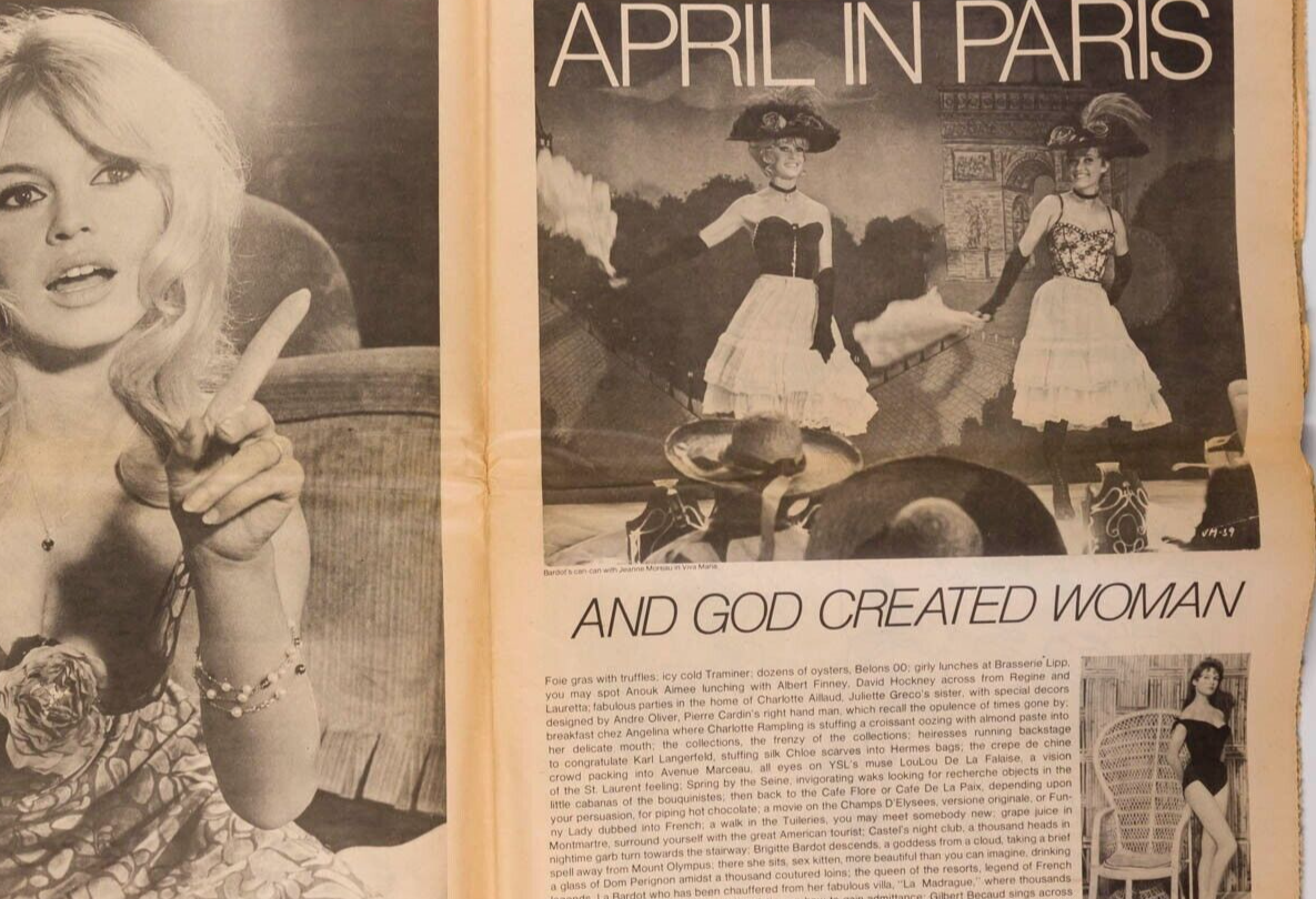 Brigitte Bardot ANTONIO LOPEZ Guy Bourdin INTERVIEW magazine April 1975 Hockney