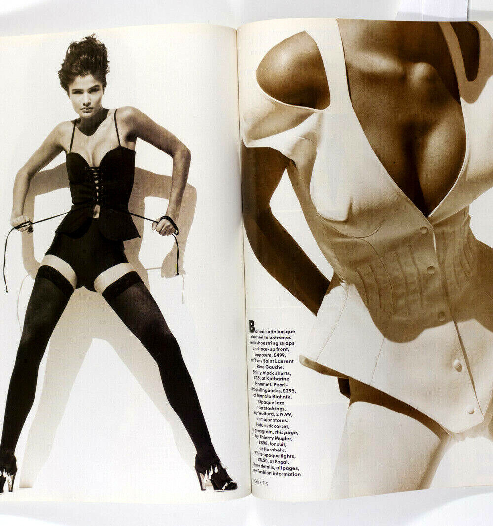 Linda Evangelista HELENA CHRISTENSEN Marcus Schenkenberg UK Vogue February 1991