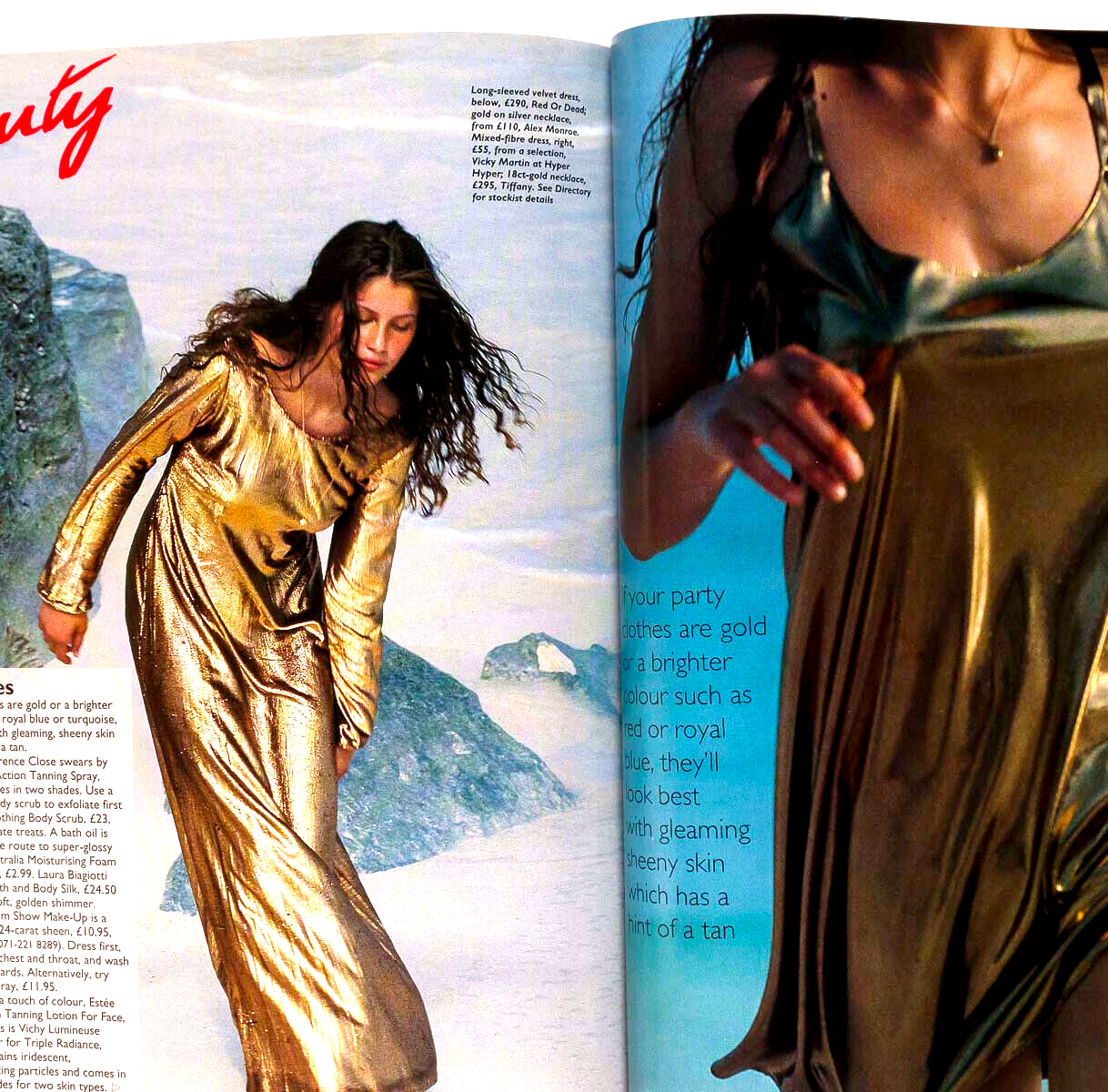 Tatjana Patitz LAETITIA CASTA Perry Ogden MARIE CLAIRE UK Dec 1994 Liberace DKNY