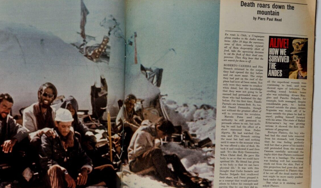 ANDES SURVIVOR Alive SOCIETY OF THE SNOW Elton DORA BRYAN Observer magazine Pt 2