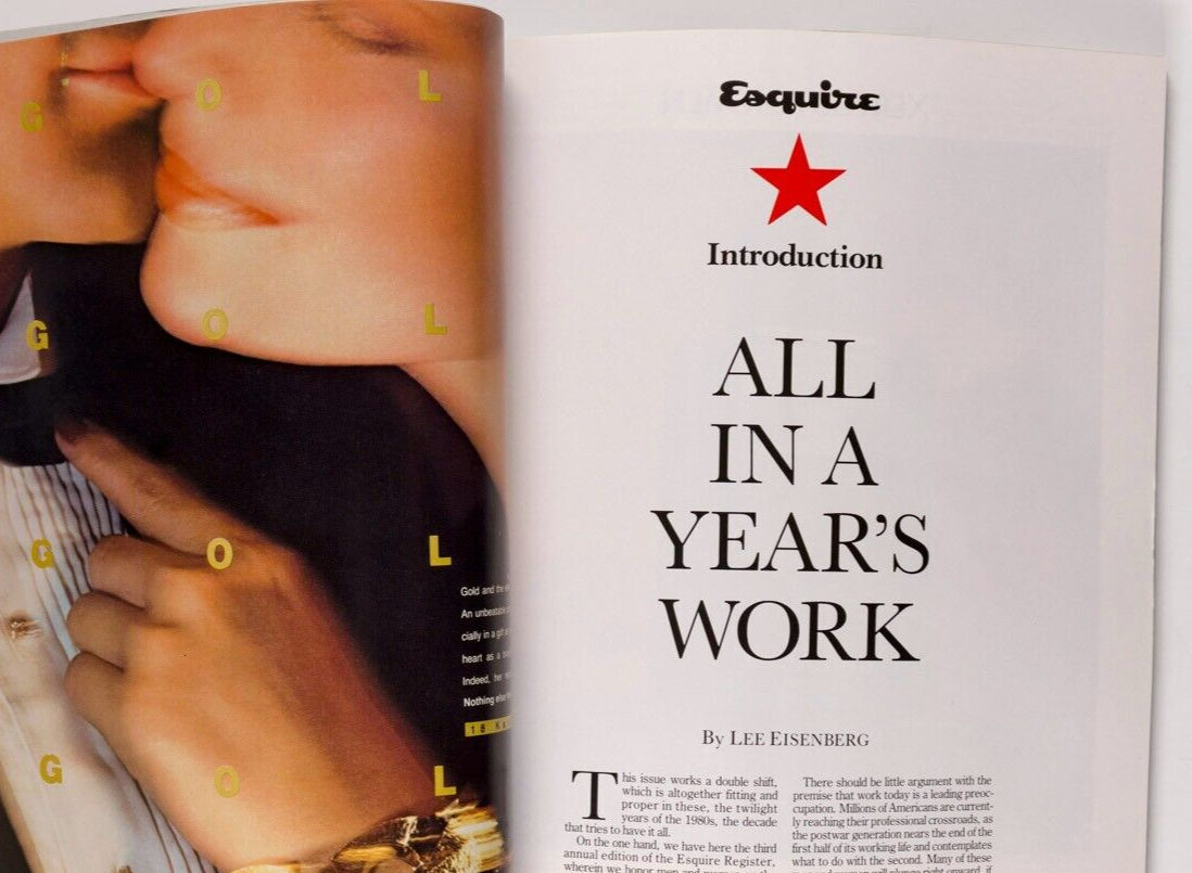 Steve Jobs BERNADETTE PETERS Debra Winger ESQUIRE MAGAZINE December 1986 Styron