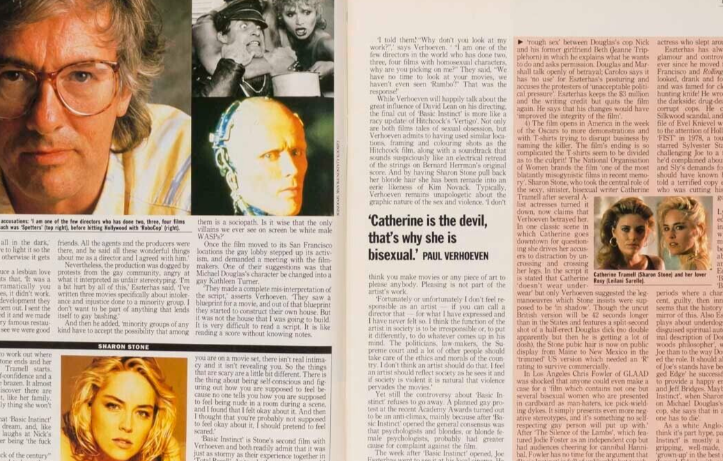 Sharon Stone PAUL VERHOEVEN Peter O'Toole TRACY CHAPMAN Joel Silver UK Time Out