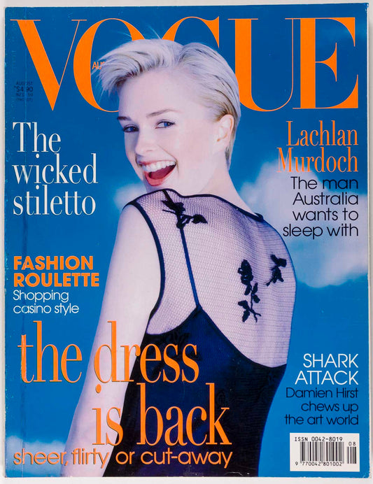 Kylie Bax DAMIEN HIRST Lachlan Murdoch VOGUE AUSTRALIA August 1997 Stiletto VTG