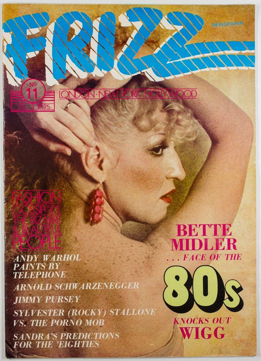 ANDY WARHOL Sylvester Stallone BETTE MIDLER Phil Daniels  FRIZZ magazine vtg