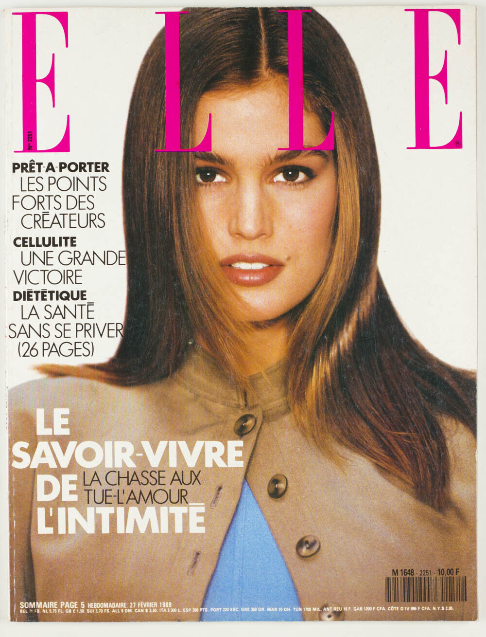 CINDY CRAWFORD Hans Feurer RACHEL WILLIAMS Naomi Campbell FRENCH