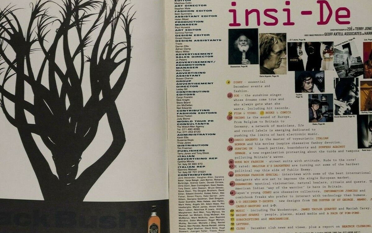 Margiela WOLFGANG TILLMANS Romeo Gigli MARIAH CAREY Dario Argento i-D MAGAZINE
