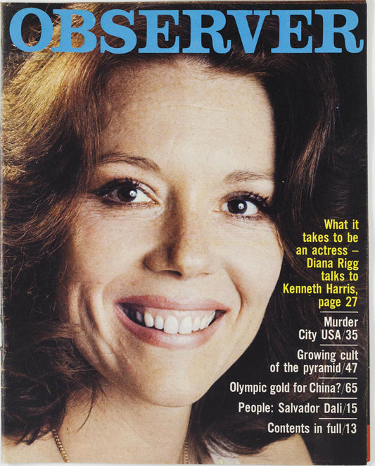 DIANA RIGG Salvador Dali COLE YOUNGER Arnold Weissberger MUA ~ OBSERVER magazine