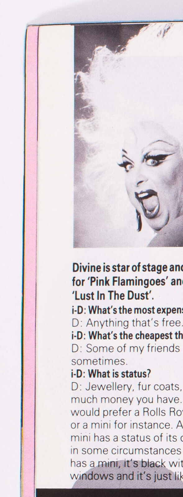 NICK Knight KAMEN Galliano LEIGH BOWERY Alaia MARIA CORNEJO Divine i-D magazine