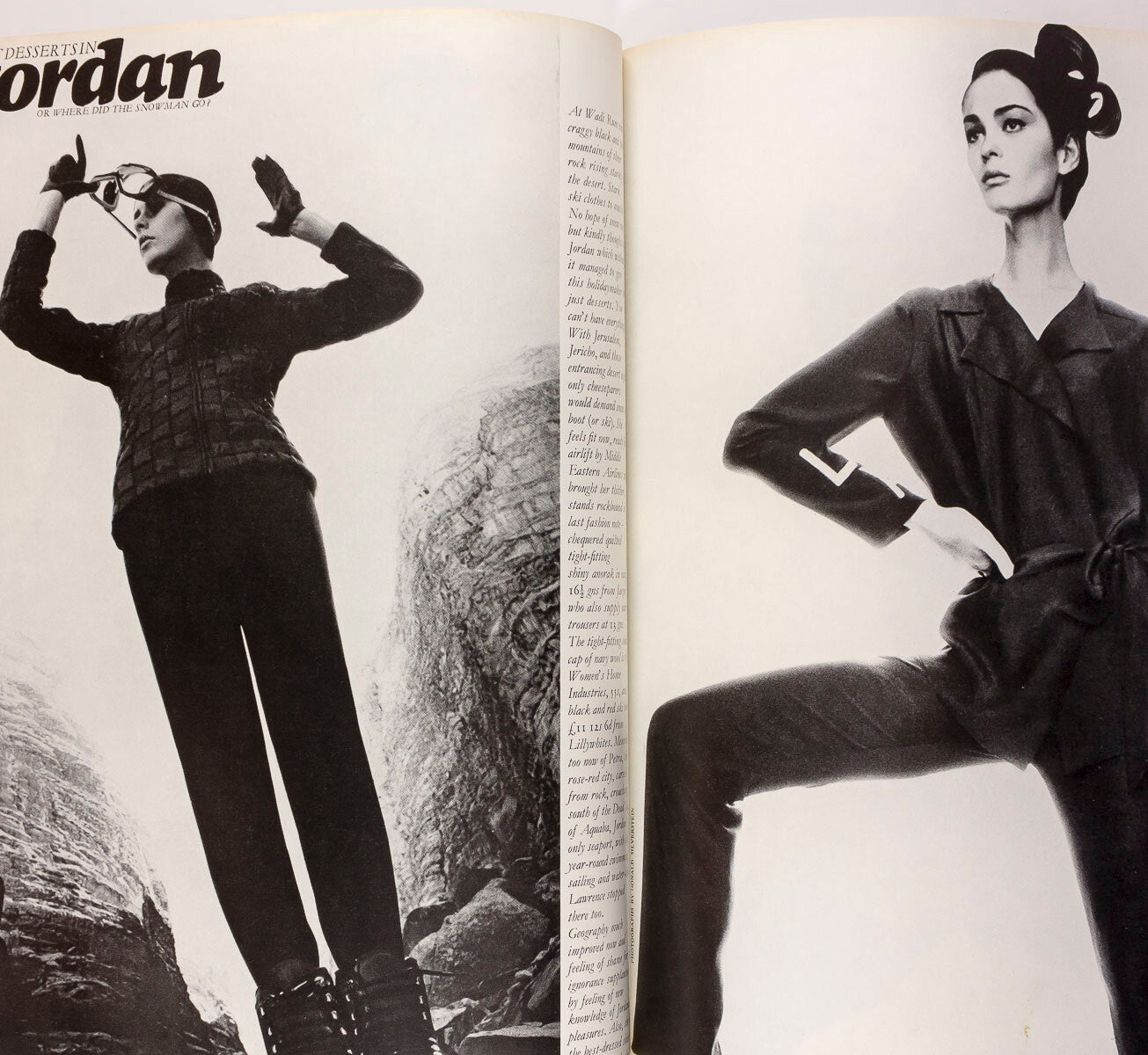 JILL KENNINGTON Jeanloup Sieff ZANDRA RHODES Skiwear in Jordan QUEEN magazine UK