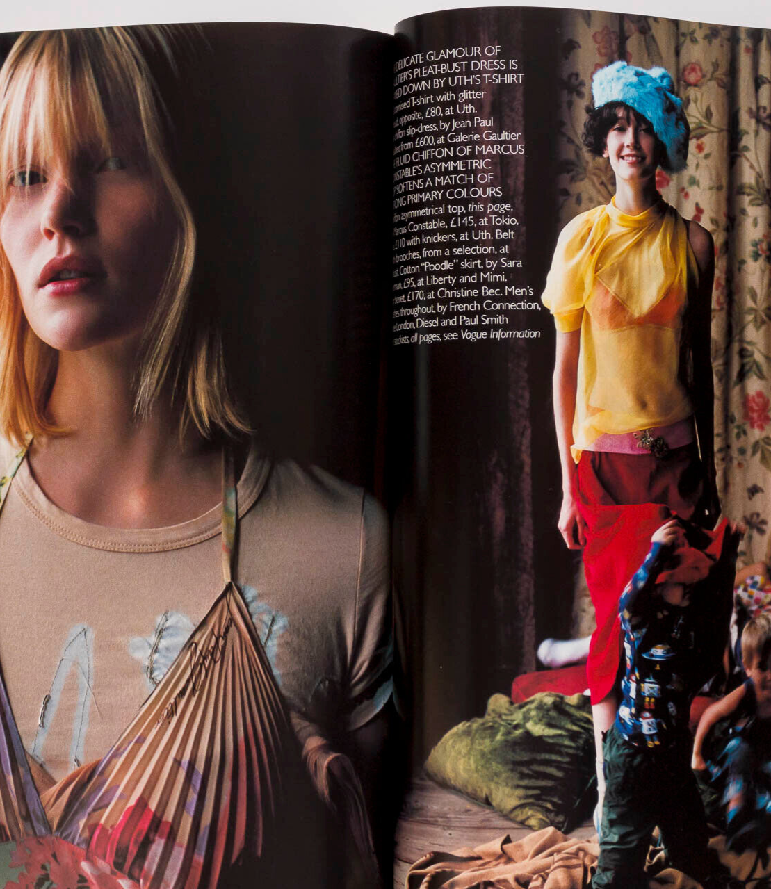 Unsmiling KAROLINA KURKOVA Two face VOGUE magazine May 2001 Tamara Rojo KORS vtg