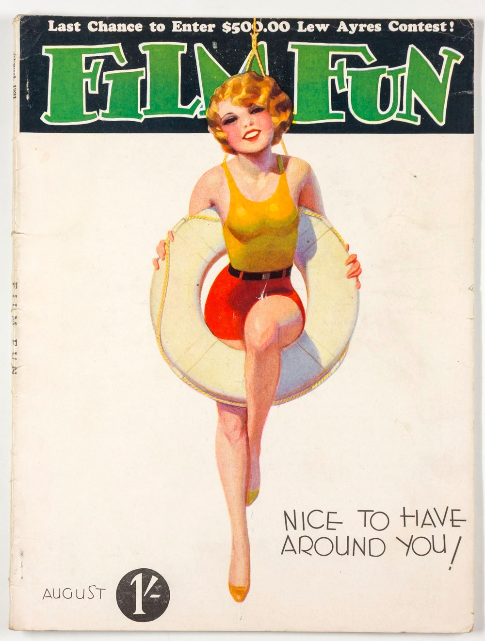 Enoch Bolles art JOAN CRAWFORD Jean Harlow FILM FUN August 1931 John Barrymore