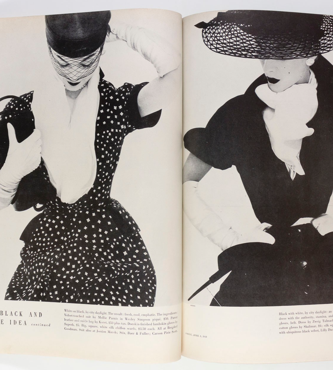 Irving Penn JEAN PATCHETT Black & White Idea VOGUE 1 April 1950 Bouche PARKINSON
