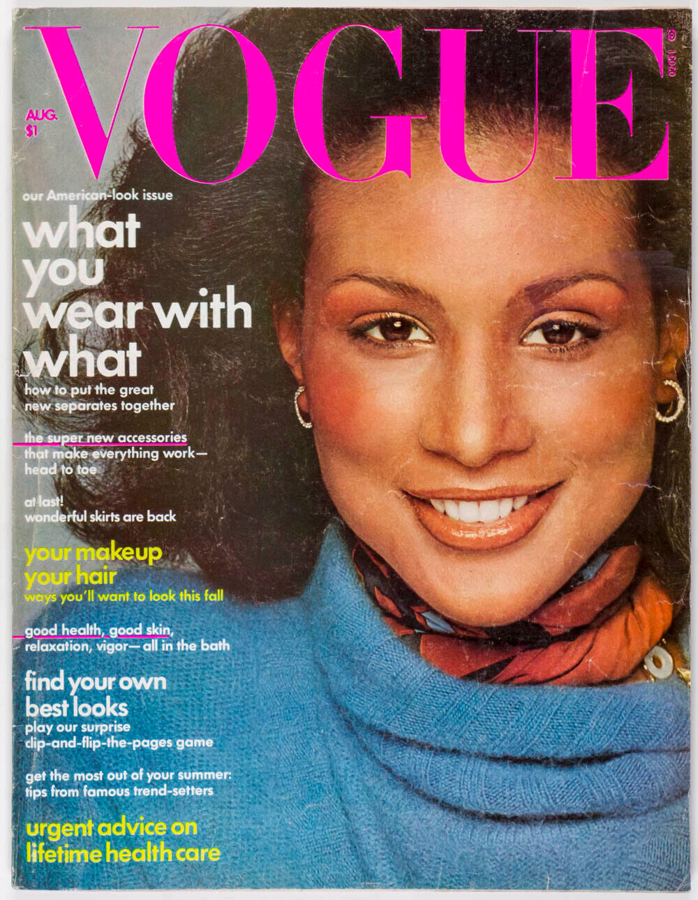 BEVERLY JOHNSON 1st Black model Vogue cover RENE RUSSO HALSTON