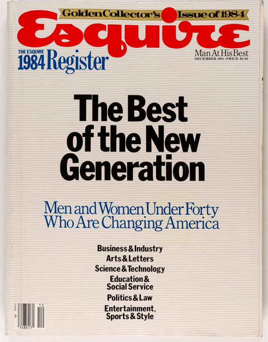 Willi Smith MERYL STREEP Peter Sellers ESQUIRE December 1984 Ed Harris MARSALIS