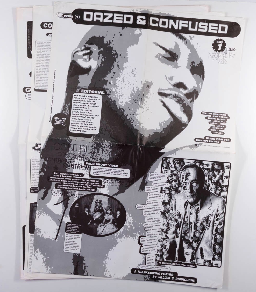 1st issue DAZED & CONFUSED magazine 1990 William Burroughs TOMMY COOPER Audio 1