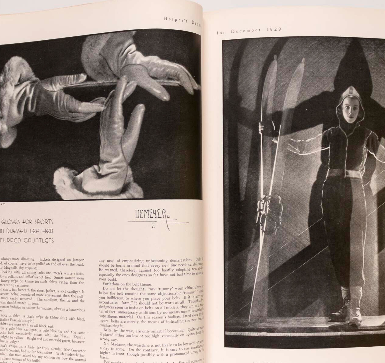 Erte BARON DE MAYER Lanvin HARPERS BAZAAR December 1929 Marmon ALEC WAUGH Worth